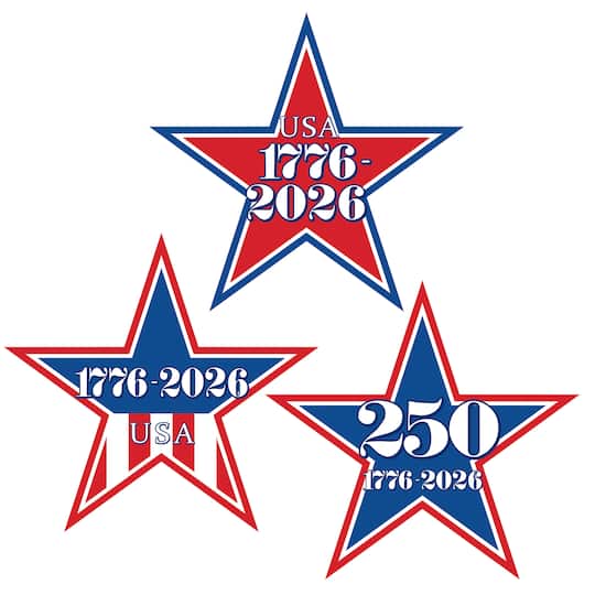 Beistle 5.5" Semiquincentennial Mini Star Cutout Packs, 3ct.